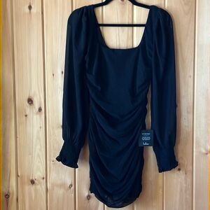 Elegant Black Long Sleeve Dress